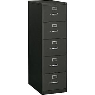 HON 310 Series 5 Drawer Vertical File Cabinet, Legal Size, Black