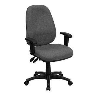 Flash Furniture High Back Fabric Ergonomic Computer Chair With Height Adjustable Arms, Gray