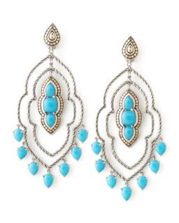 Batu Dot Morocco Chandelier Earrings, Turquoise   John Hardy   Silver