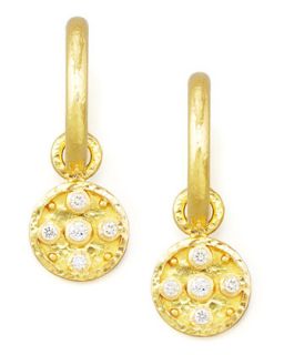 19k Gold Diamond Disc Earring Pendants   Elizabeth Locke   Gold (19k )