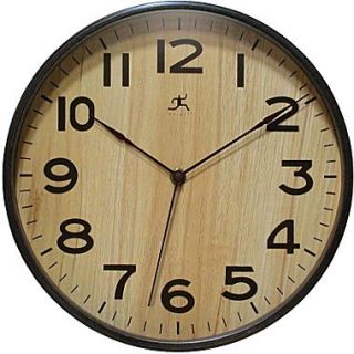 Infinity Instruments Modern Dark Wood Case Wall Clock, 12.5 Diameter