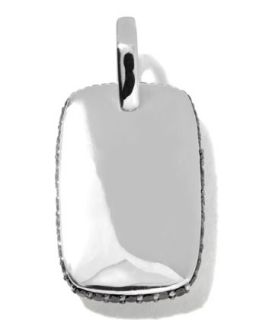 Mens Silver Mini Tag Pendant with Black Diamonds   Ippolita   Silver