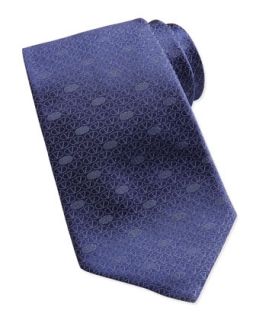 Mens Circle V Logo Silk Tie, Blue   Valentino   Blue