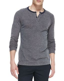 Mens Soft Pique Henley   Theory   Navy/White (X LARGE)