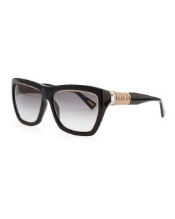 Hardware Temple Plastic Sunglasses   Lanvin   Black