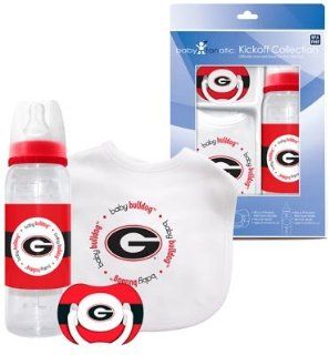 Georgia Bulldogs Baby Three Piece Gift Set Feeding Bib Bottle Pacifier Sports & Outdoors