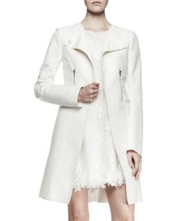 Womens Zip Pocket Topper Coat   Nina Ricci   Natural (36)