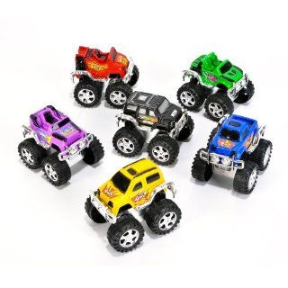 12 Assorted Color/Style Monster Trucks   Monster Pullback Trucks   12 per unit Toys & Games