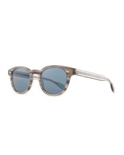 Sheldrake Round Photochromic Sunglasses, Gray Tortoise   Oliver Peoples   Grey