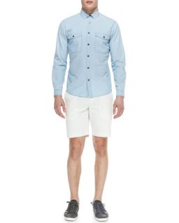 Mens Bone File Twill Shorts, Off White   Theory   Off white (30)
