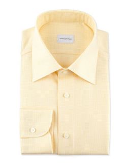 Mens Tic Weave Dress Shirt, Yellow   Ermenegildo Zegna   Yellow (15 1/2)