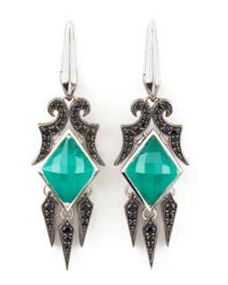Crystal & Pave Sapphire Drop Earrings   Stephen Webster   Silver