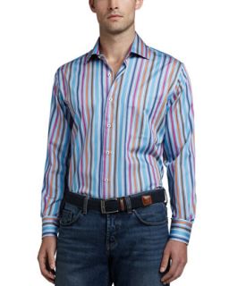 Mens Multi Stripe Long Sleeve Shirt   Peter Millar   Multi (X LARGE)