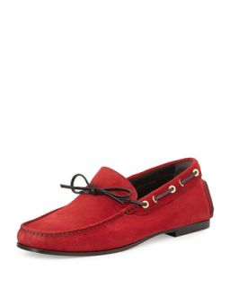 Mens Crawford Suede Driving Loafer, Red   Tom Ford   Red (9T/9D)