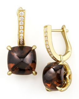 Jelly Bean Smoky Quartz & Diamond Drop Earrings, 0.16 TCW   Frederic Sage  