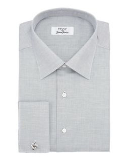 Mens Micro Dot Cotton Shirt, Gray   Fray   Gray (16R)