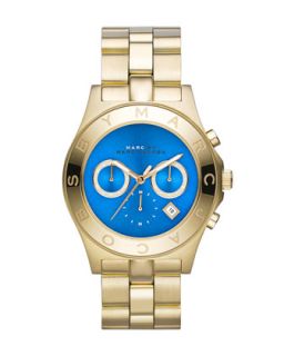 Blade Golden Chronograph Watch with Blue Dial   MARC by Marc Jacobs   Blue