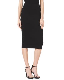 Womens Formfitting Wool Tube Skirt   Michael Kors   Black (SMALL)