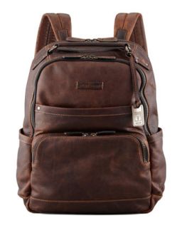 Logan Mens Leather Backpack, Dark Brown   Frye   Dark brown