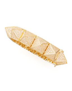 Large Pave Pyramid Bracelet, Yellow Gold   Eddie Borgo   Gold (LARGE )