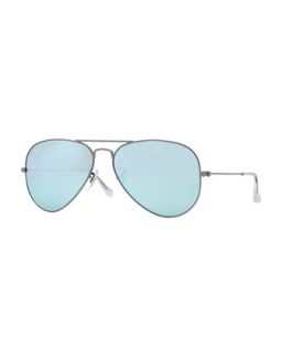 Aviator Mirrored Sunglasses, Green/Blue   Ray Ban   Green/Blue