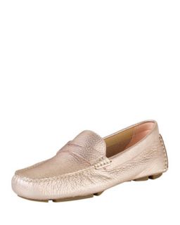 Trillby Metallic Leather Driver, Soft Gold   Cole Haan   Rose gold (38.5B/8.5B)