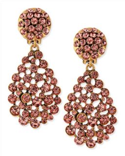 Bold Pear Cut Cluster Drop Clip On Earrings, Sorbet Pink   Oscar de la Renta  