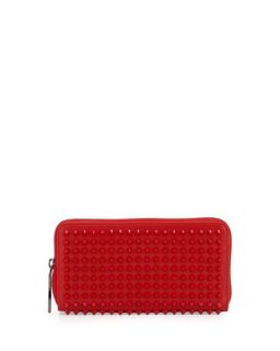 Panettone Spiked Zip Wallet, Red   Christian Louboutin   Red