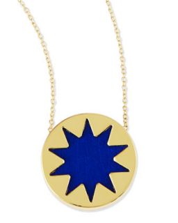 Mini Sunburst Pendant Necklace, Cobalt   House of Harlow   Blue