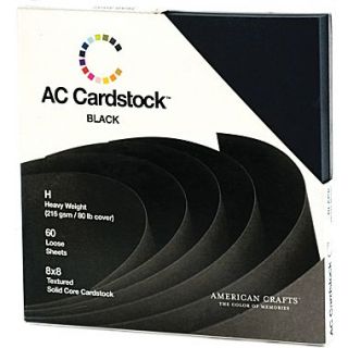 American Crafts Cardstock Pack, 8 x 8, Black