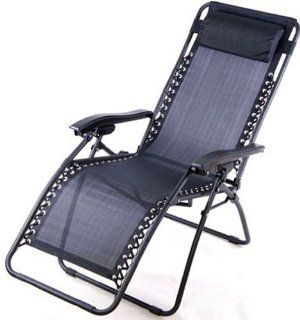 Outsunny Zero Gravity Recliner Lounge Patio Pool Chair   Black  Patio, Lawn & Garden