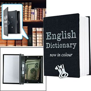 Mini Dictionary Diversion Book Safe With Key Lock, Black