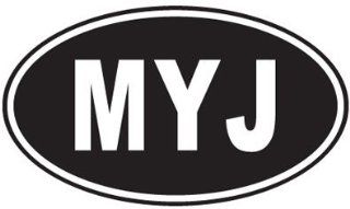 MYJ Oval Sticker   Black 