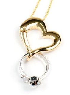 Keep Safe Ring Holder Necklace   Gold tone Jewelry