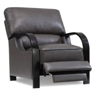 Emerald Home Calie Push Back Leather Recliner   Dark Grey   Leather Recliners