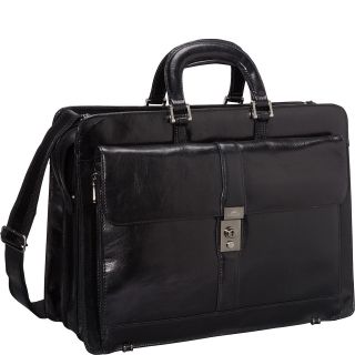 Mancini Leather Goods Luxurious Italian Leather Laptop Briefcase