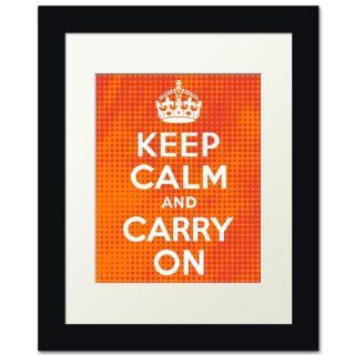 Keep Calm And Carry On, framed print (spicy halftone)  