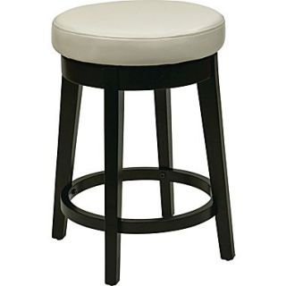 Office Star OSP Designs 24 Faux Leather Metro Round Bar Stool, Cream