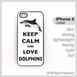 iPhone 5 Case Keep Calm And Love Dolphins   Slim Lightweight Trendy Case Cell Phones & Accessories