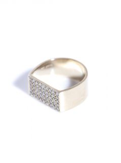 White diamonds & beige gold pinky ring  Dina Kamal Dk01  MAT