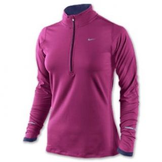 Nike Lady Element Half Zip Long Sleeve Running Top   Small   Purple  Athletic Tank Top Shirts  Clothing