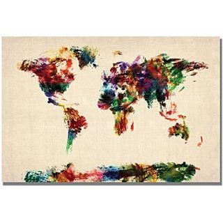 Trademark Global Michael Tompsett Abstract Painting World Map Canvas Arts
