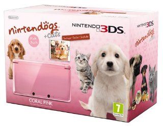 NINTENDO CONSOLE 3DS CORAL PINK + NINTENDOGS Video Games
