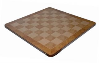 19 Inch Glossy Brown and Natural Wood Chess Board   Chess Boards