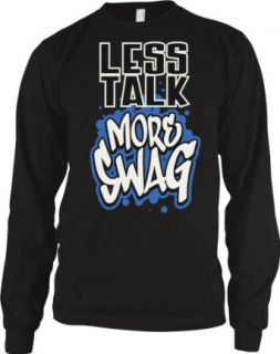 Less Talk More Swag Men's Long Sleeve Thermal, Graffiti Style Swagger Design Men's Thermal Shirt Clothing