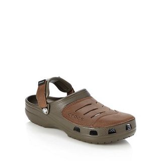 Crocs Brown branded rip tape clogs