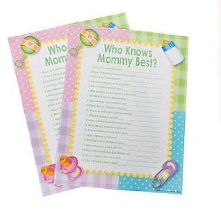 Baby Shower Game Who Knows Mommy Best 10 Pack  Other Products  