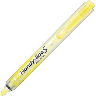 Pentel Recycled Handy Lines Slim Retractable Highlighters, Yellow, 4/Pack