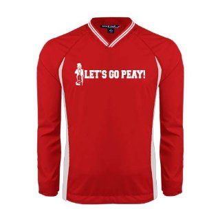 Austin Peay Colorblock V Neck Red/White Raglan Windshirt 'Lets Go Peay'  Sports Fan Apparel  Sports & Outdoors