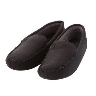 Isotoner Black towel lined moccasin slippers